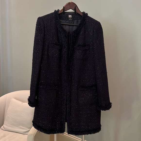 Gorgeous navy long jacket /topcoat by Gumps - Picture 1 of 6